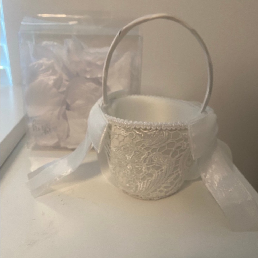 Wedding Bundle - Flower Girl Basket and Petals